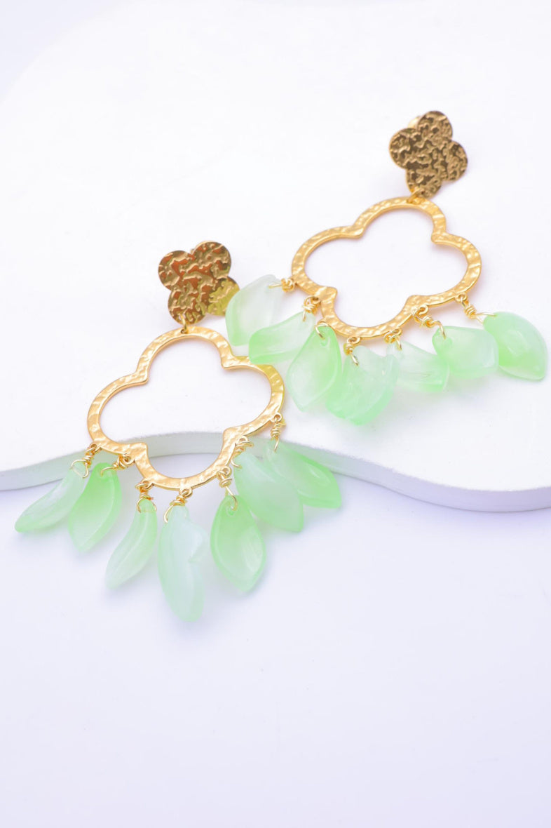 Boucles d'oreilles en acier inoxydable - VERT