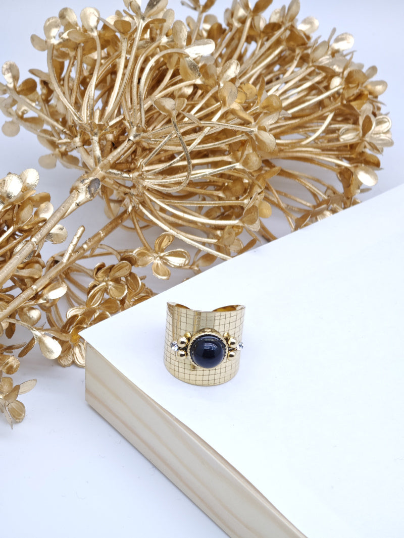 Bague en acier inoxydable ajustable - NOIR