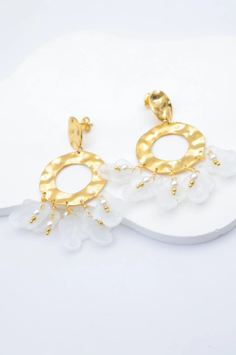 Boucles d'oreilles en acier inoxydable - BLANC