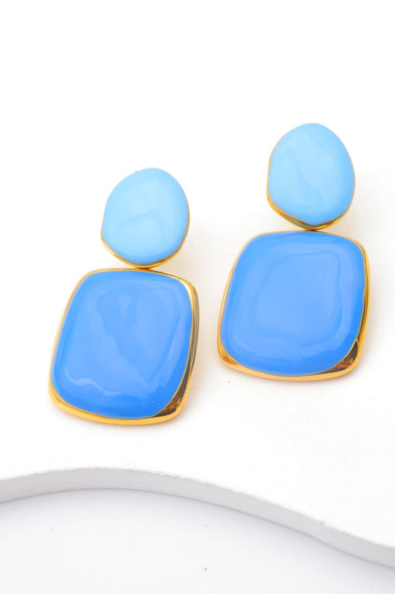 Boucles d'oreilles en acier inoxydable - BLEU