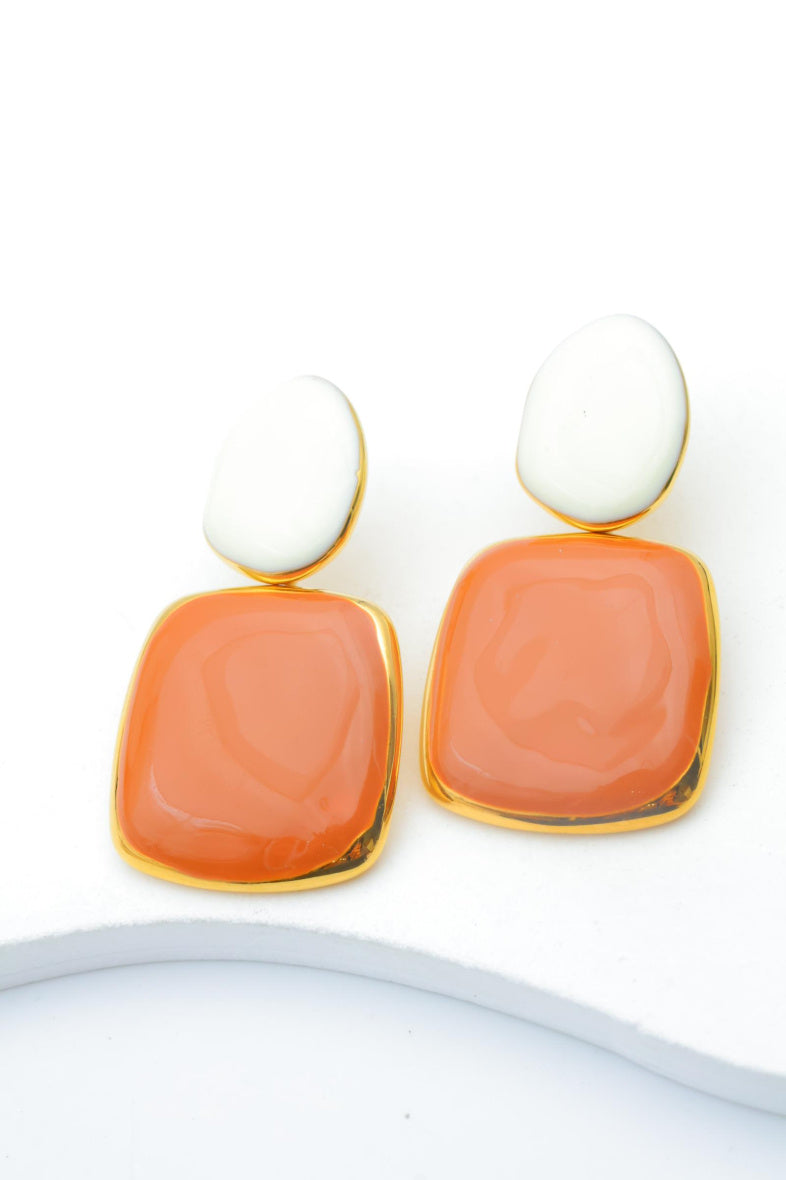 Boucles d'oreilles en acier inoxydable - MARRON FONCÉ