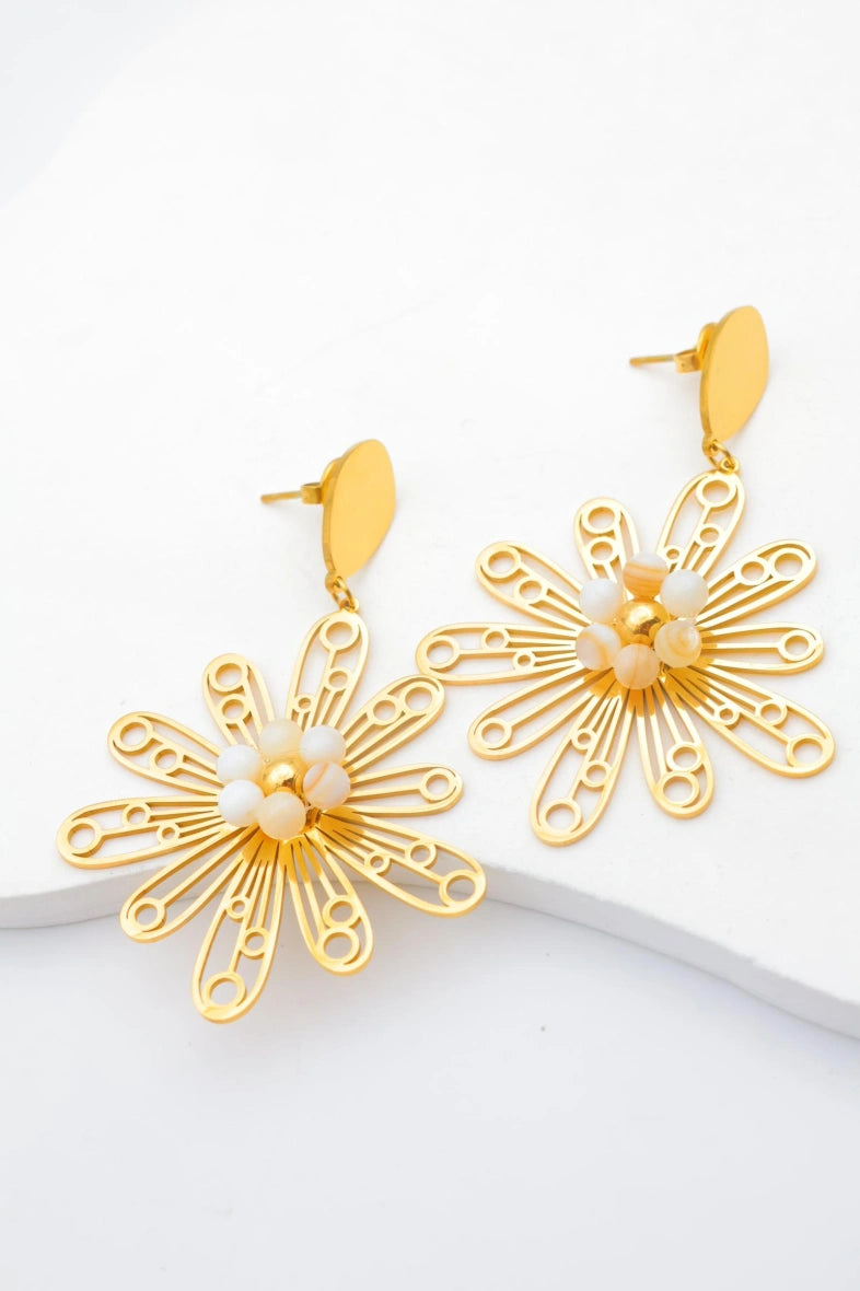 Boucles d'oreilles en acier inoxydable - BLANC