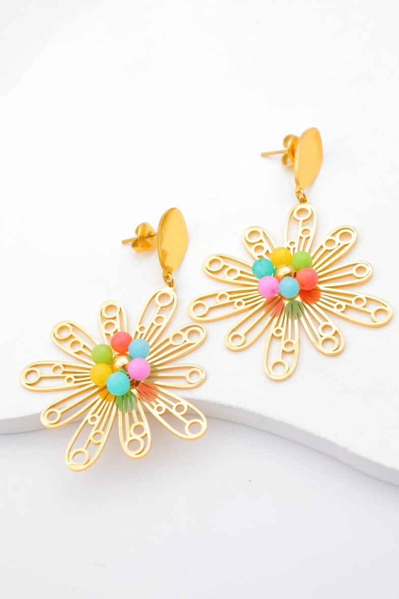 Boucles d'oreilles en acier inoxydable - MULTICOLORE