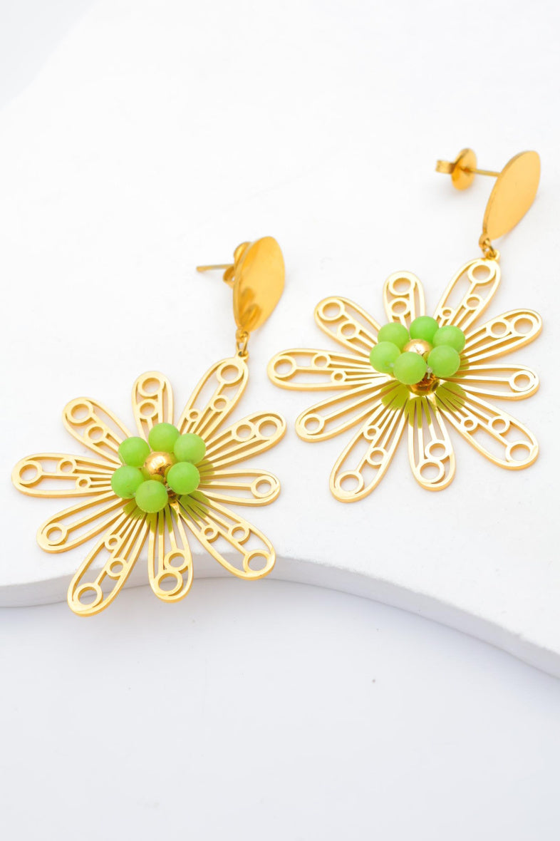 Boucles d'oreilles en acier inoxydable - VERT