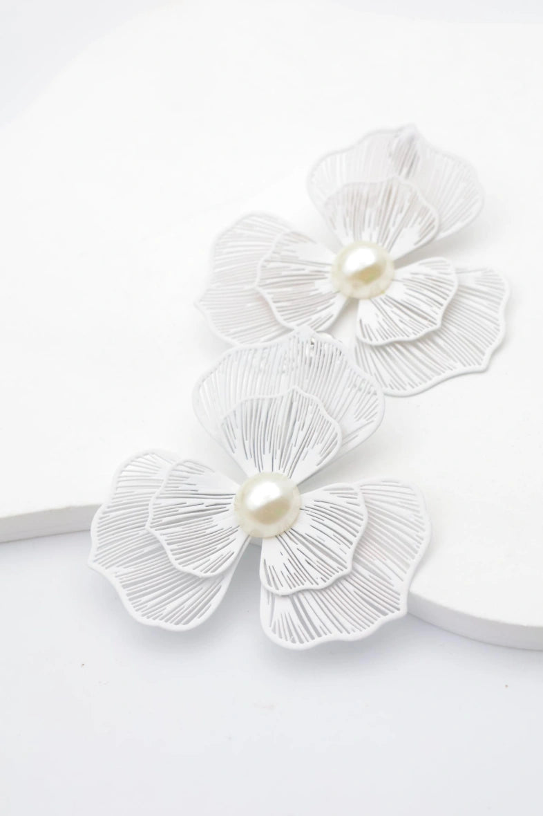Boucles d'oreilles en acier inoxydable - BLANC