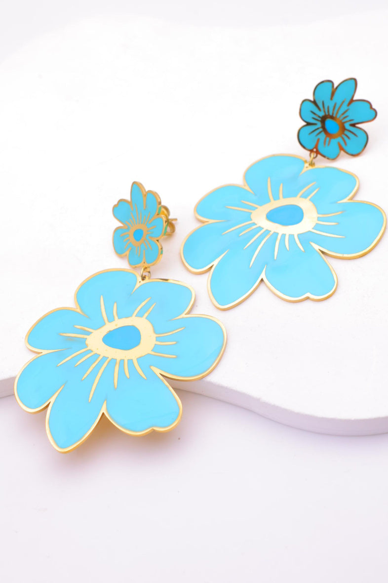 Boucles d'oreilles en acier inoxydable - BLEU