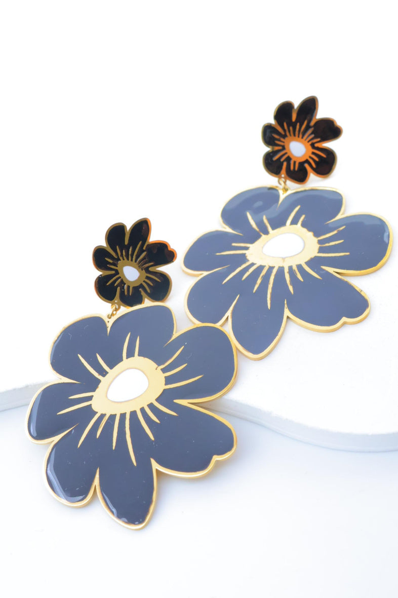 Boucles d'oreilles en acier inoxydable - NOIR