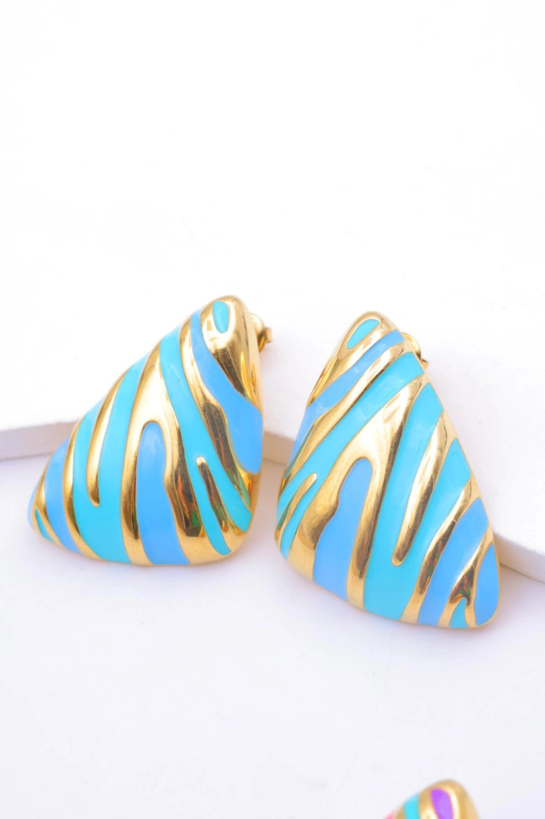 Boucles d'oreilles en acier inoxydable - BLEU