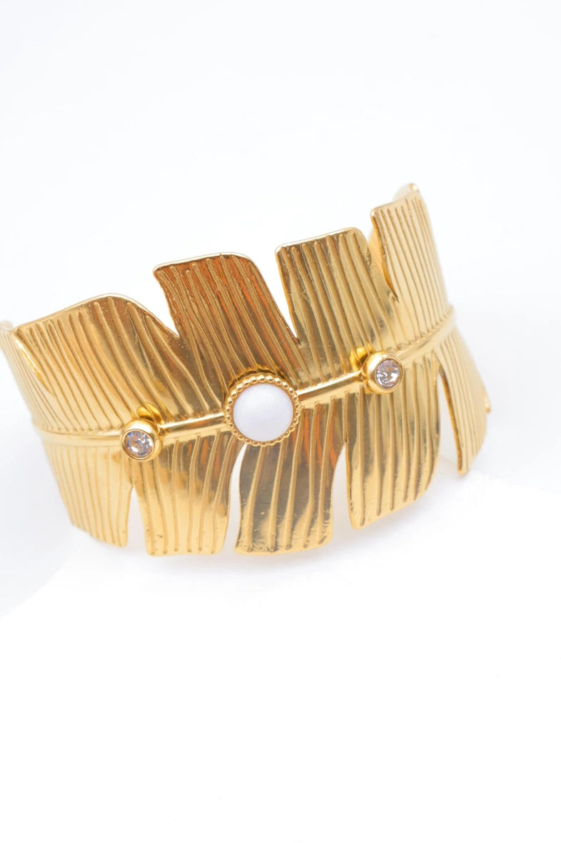 Bracelet jonc en acier inoxydable - BLANC