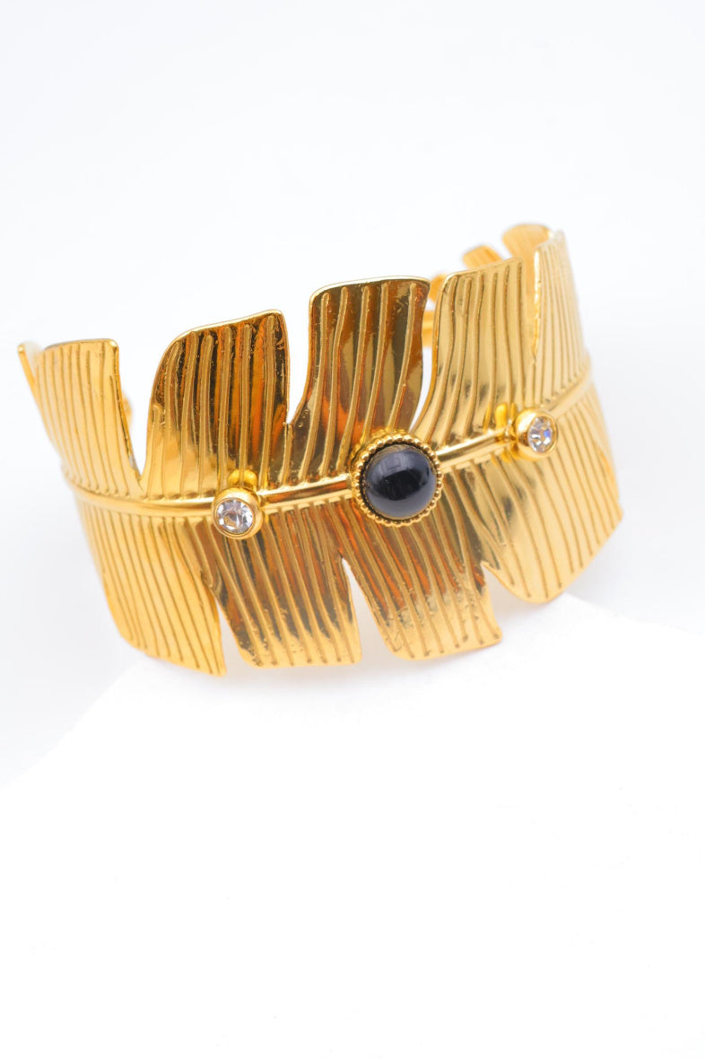 Bracelet jonc en acier inoxydable - NOIR