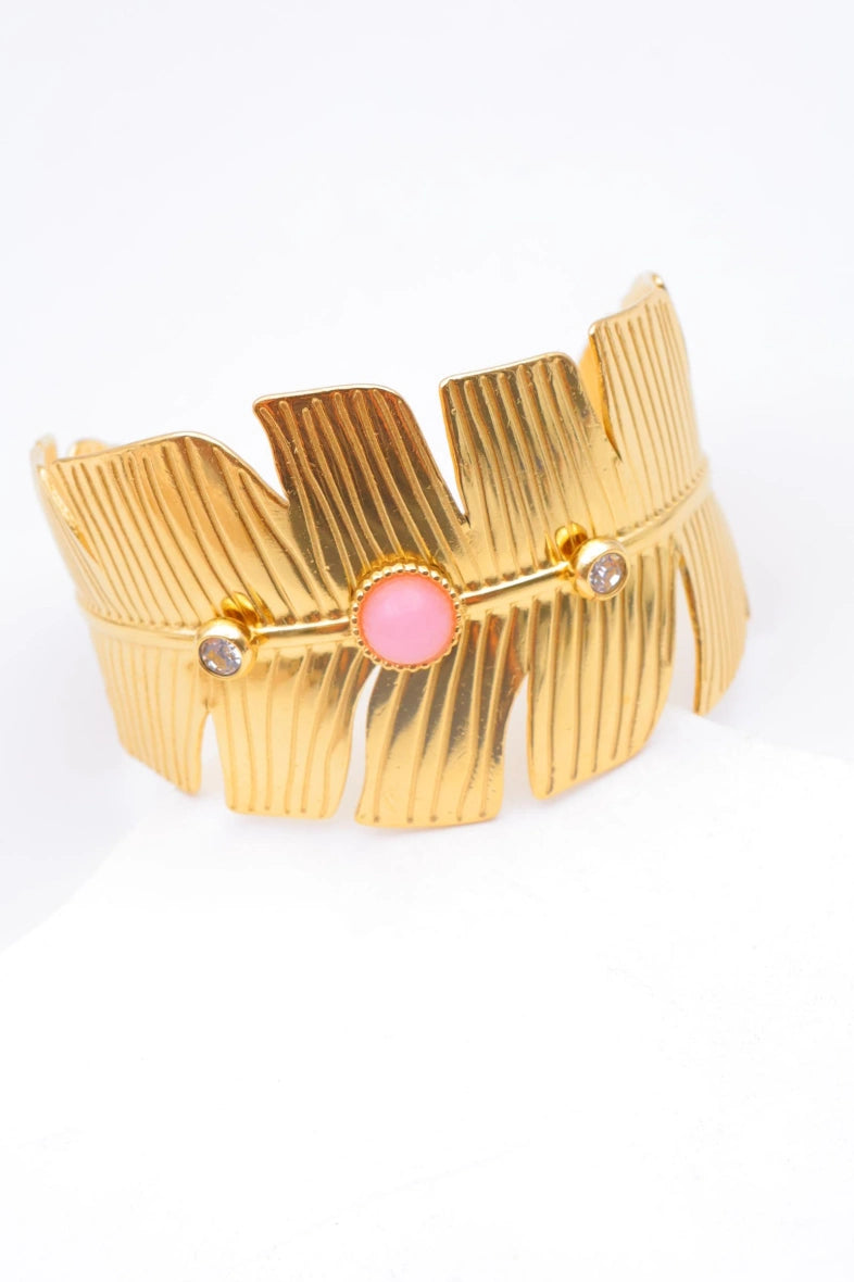 Bracelet jonc en acier inoxydable - ROSE