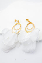 Boucles d'oreilles en acier inoxydable - BLANC