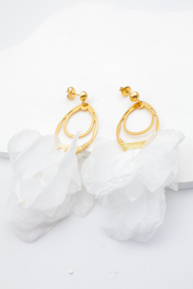 Boucles d'oreilles en acier inoxydable - BLANC