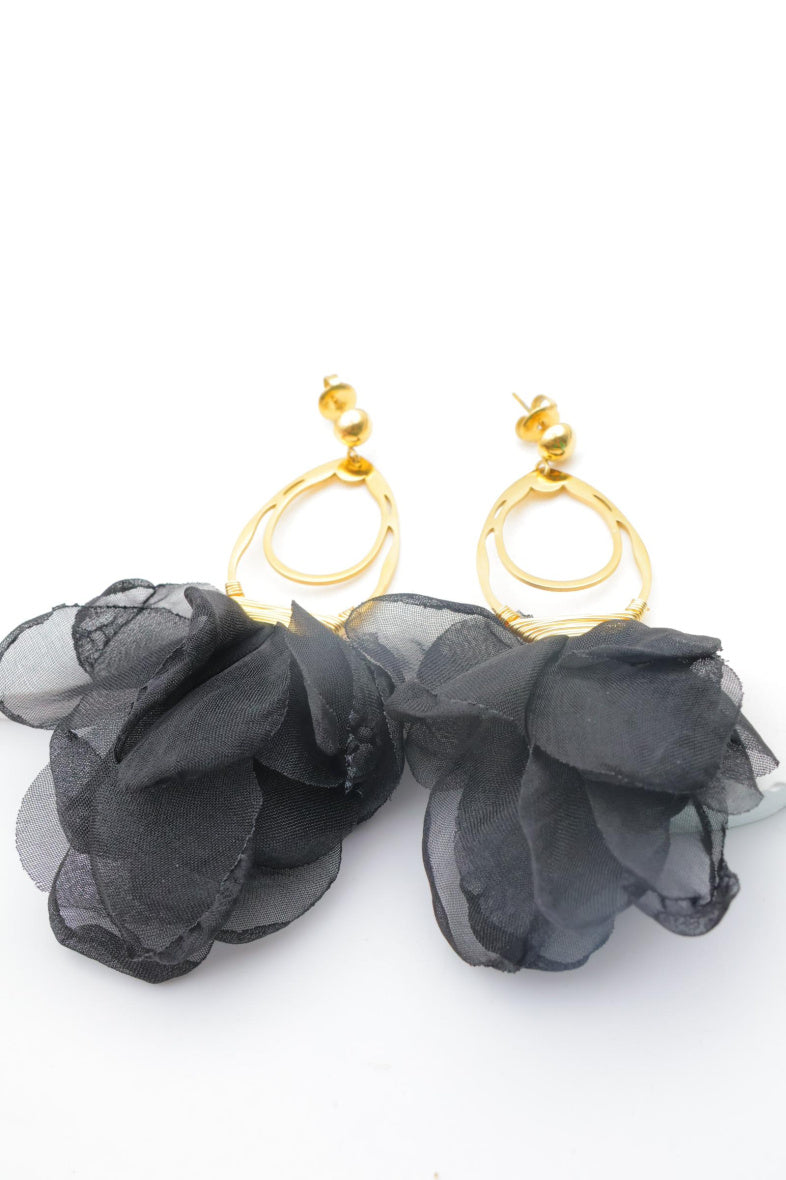 Boucles d'oreilles en acier inoxydable - NOIR