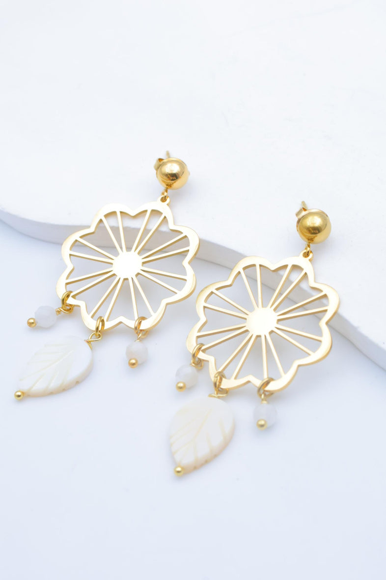 Boucles d'oreilles en acier inoxydable - BLANC