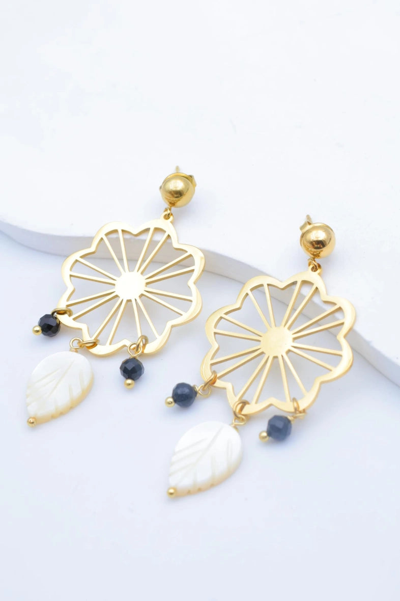 Boucles d'oreilles en acier inoxydable - NOIR
