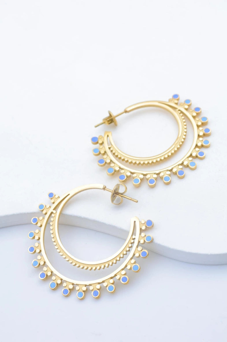 Boucles d'oreilles en acier inoxydable - BLEU