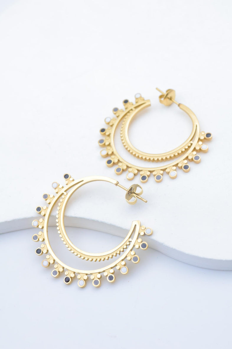 Boucles d'oreilles en acier inoxydable - NOIR