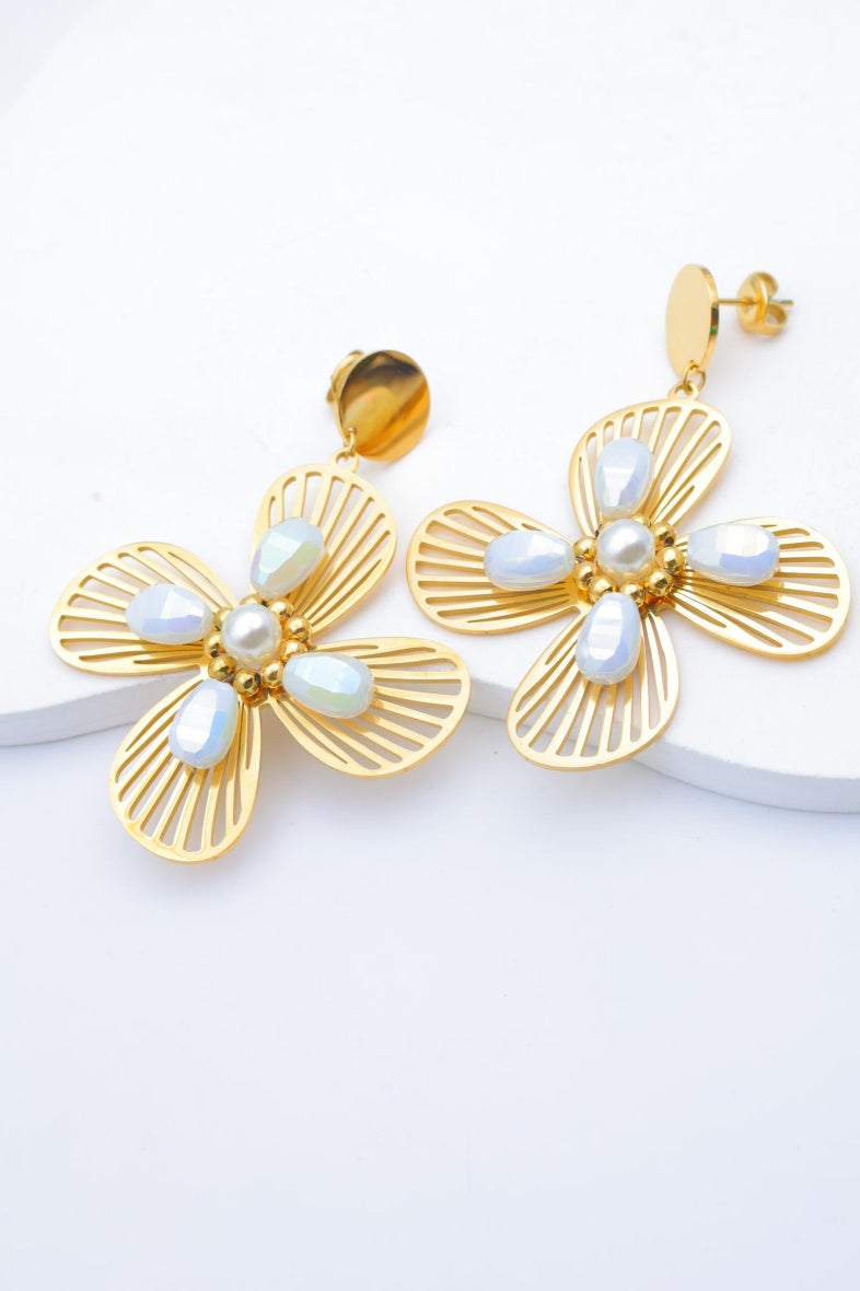 Boucles d'oreilles en acier inoxydable - BLANC