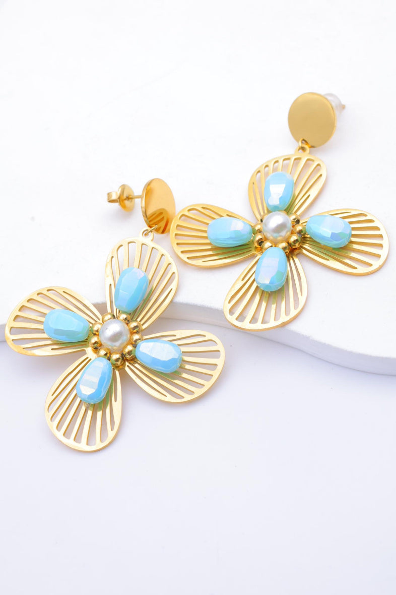 Boucles d'oreilles en acier inoxydable - BLEU