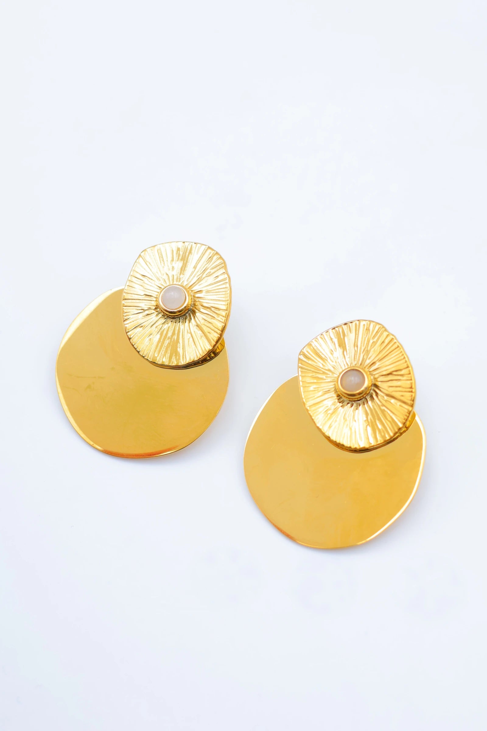 Boucles d'oreilles en acier inoxydable - BLANC