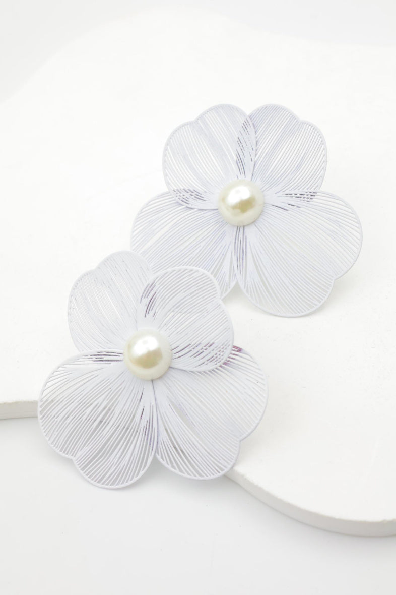 Boucles d'oreilles en acier inoxydable - BLANC