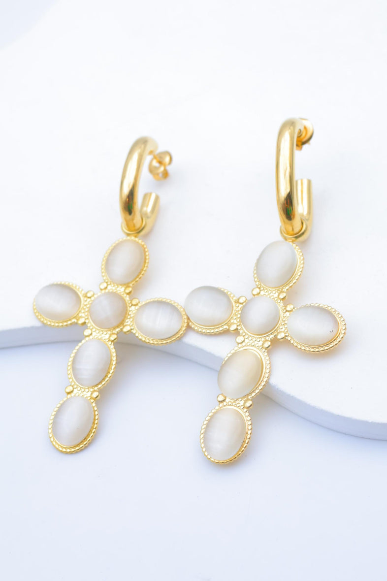 Boucles d'oreilles en acier inoxydable - BLANC