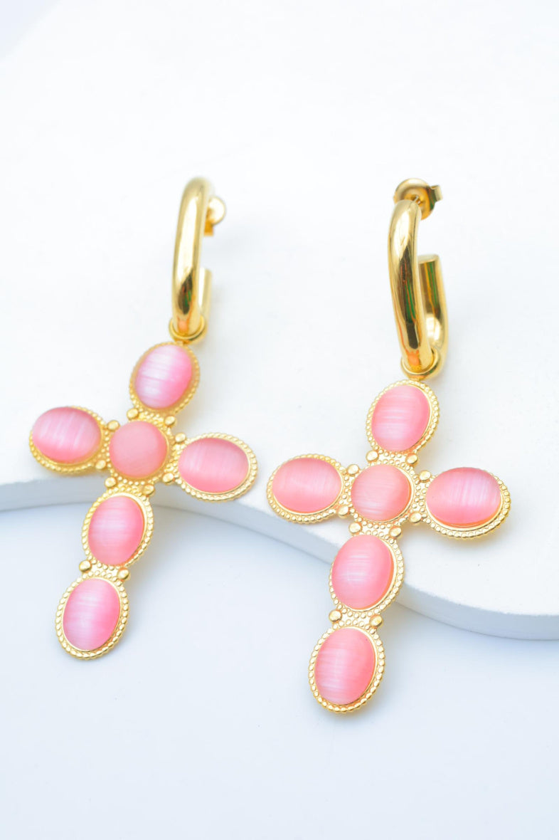 Boucles d'oreilles en acier inoxydable - ROSE