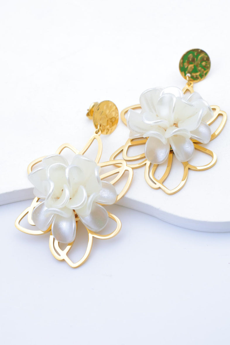 Boucles d'oreilles en acier inoxydable - BLANC