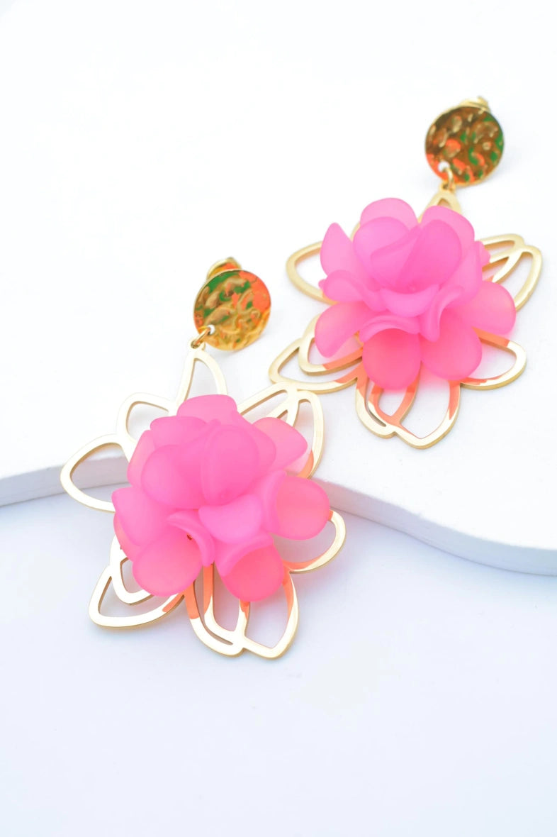 Boucles d'oreilles en acier inoxydable - ROSE