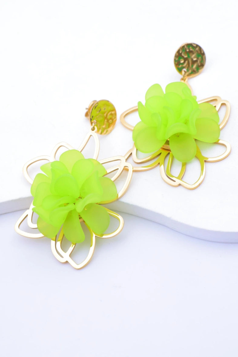 Boucles d'oreilles en acier inoxydable - VERT