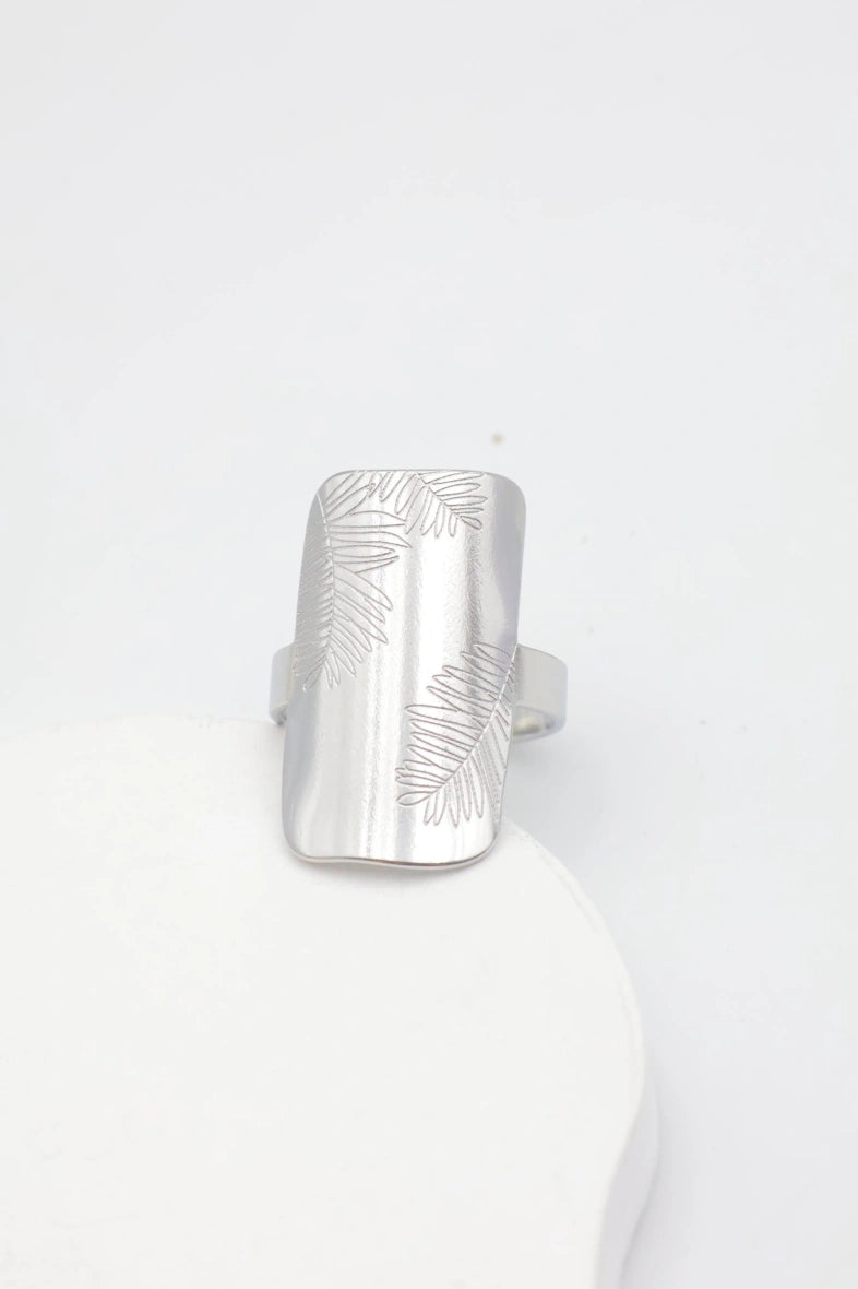 Bague en acier inoxydable ajustable - ARGENT