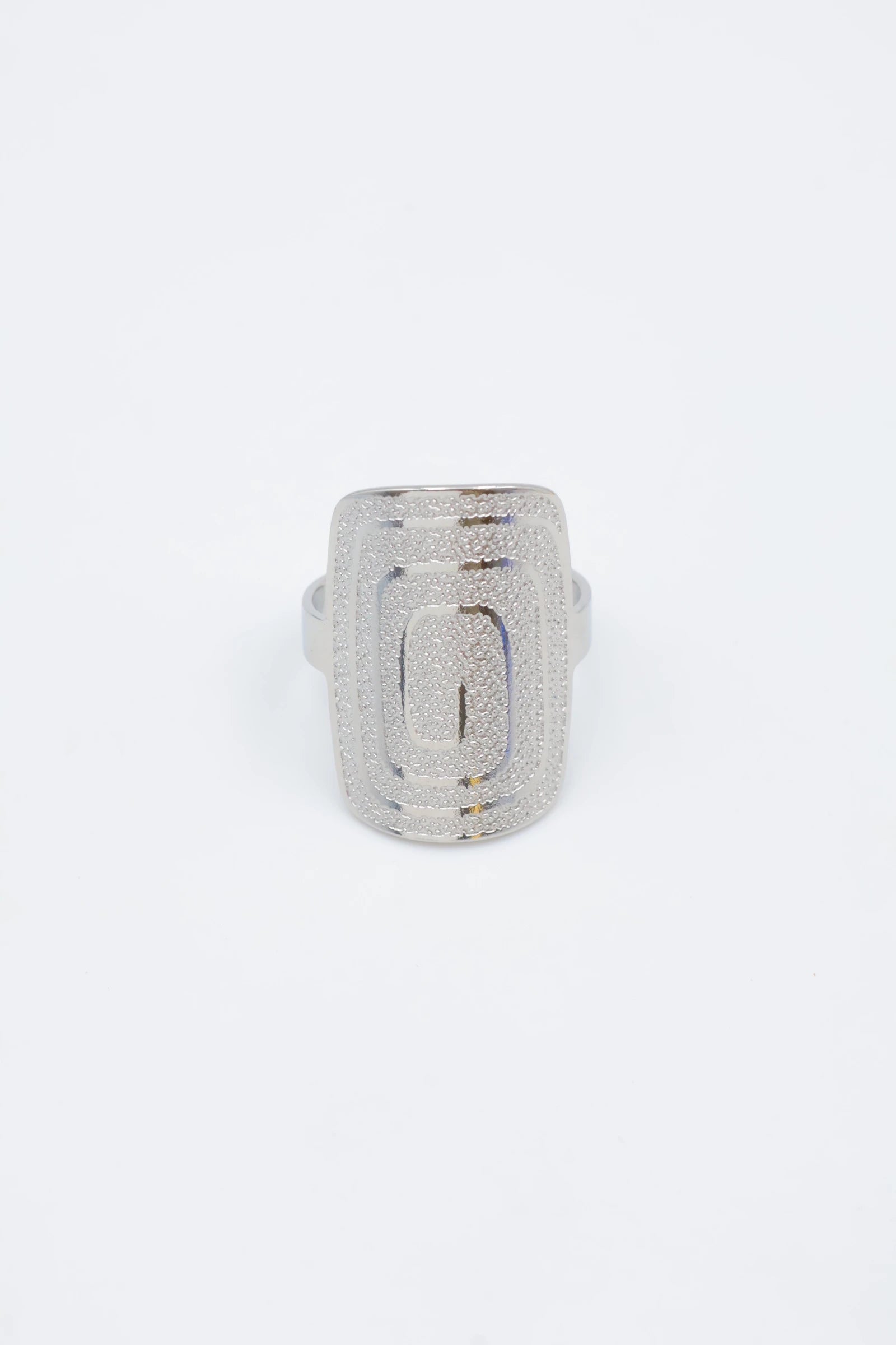 Bague en acier inoxydable ajustable - ARGENT