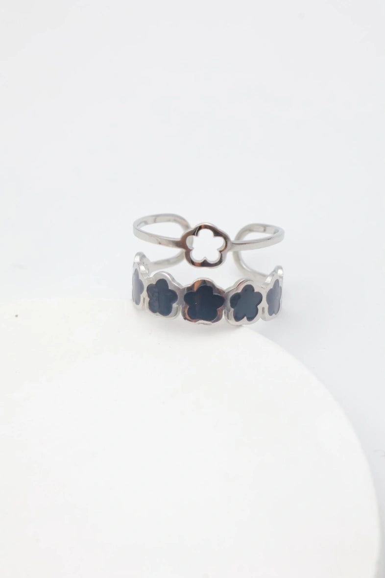 Bague en acier inoxydable ajustable - ARGENT