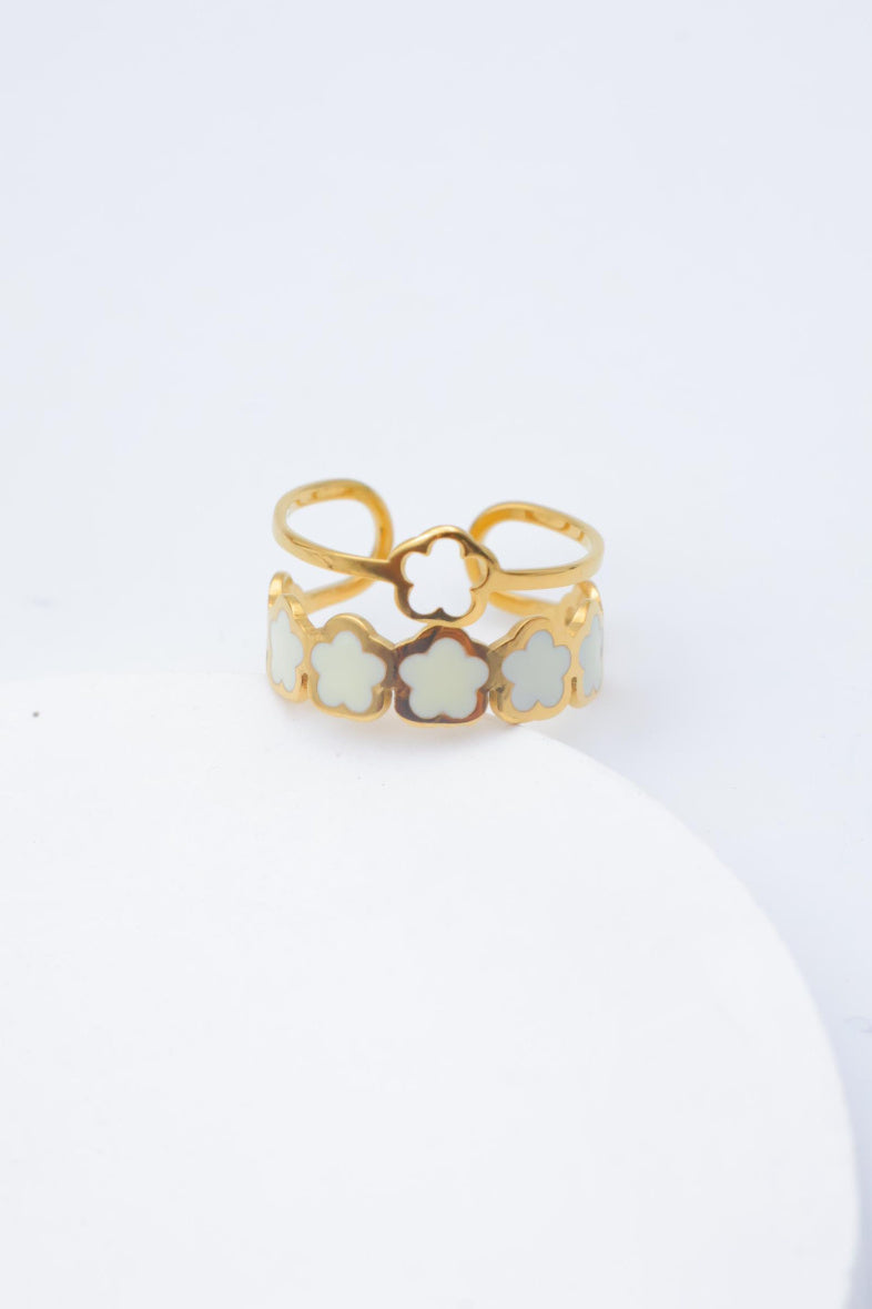 Bague en acier inoxydable ajustable - BLANC