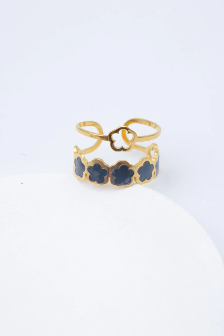 Bague en acier inoxydable ajustable - NOIR
