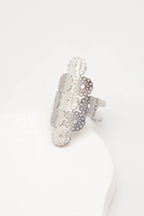 Bague en acier inoxydable ajustable - ARGENT