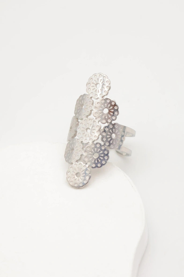 Bague en acier inoxydable ajustable - ARGENT