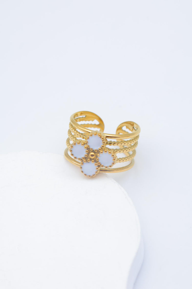 Bague en acier inoxydable ajustable - BLANC