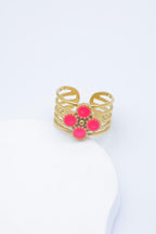 Bague en acier inoxydable ajustable - FUCHSIA