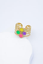 Bague en acier inoxydable ajustable - MULTICOLORE
