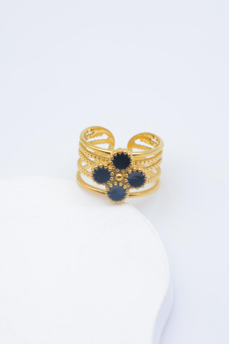Bague en acier inoxydable ajustable - NOIR