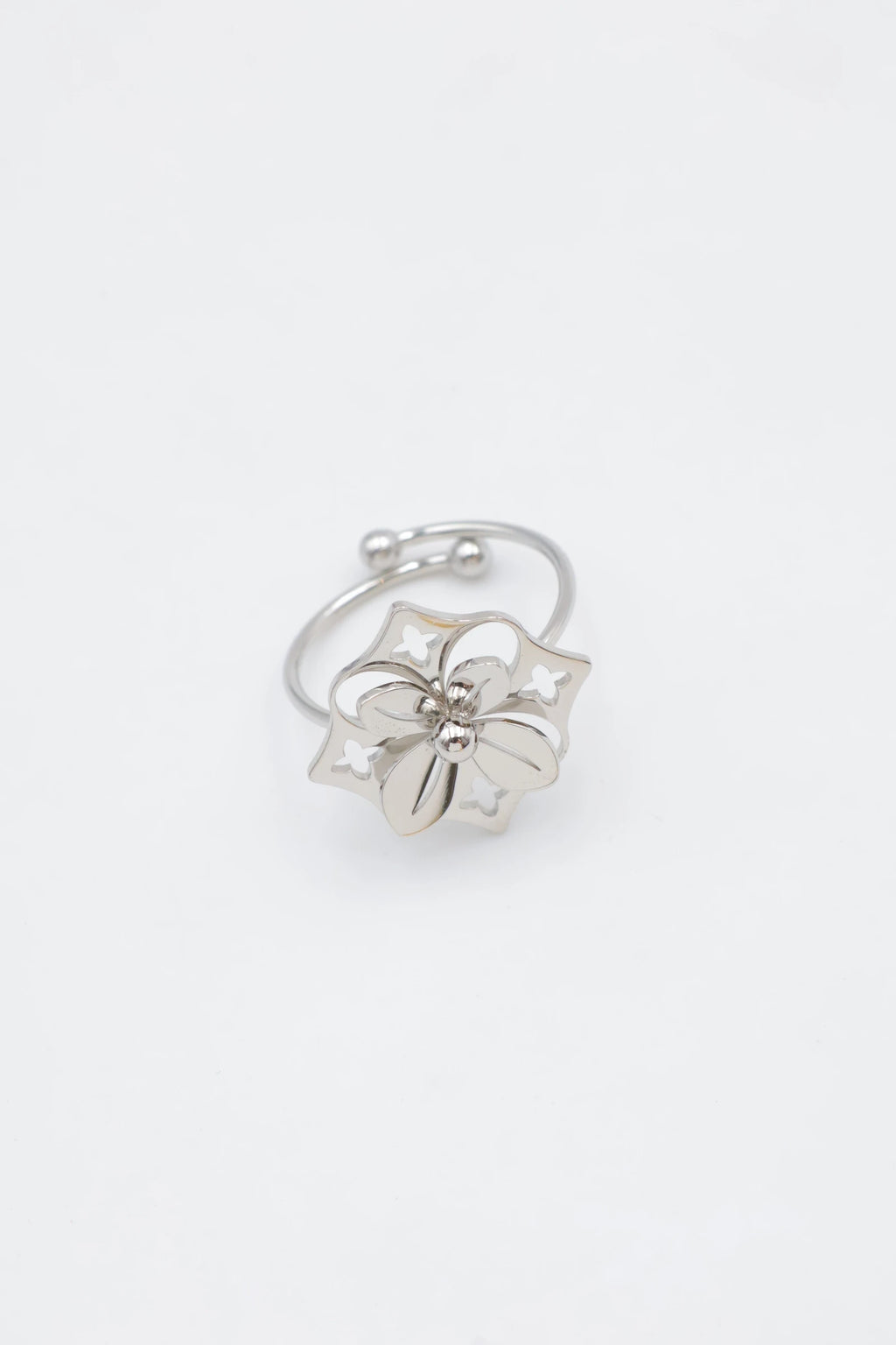 Bague en acier inoxydable ajustable - ARGENT