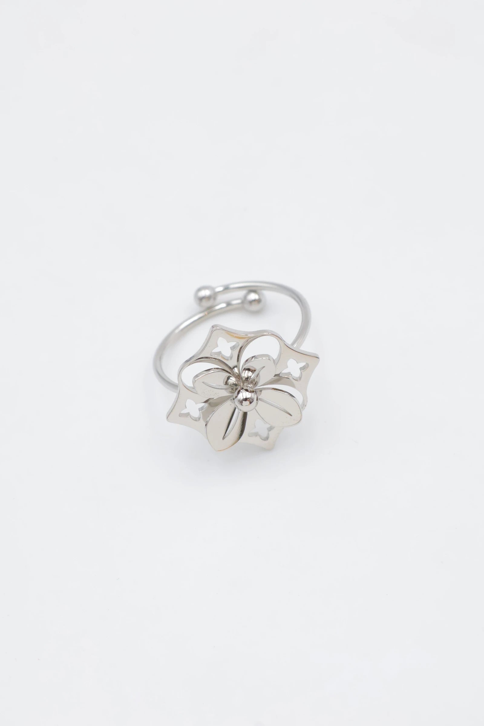 Bague en acier inoxydable ajustable - ARGENT