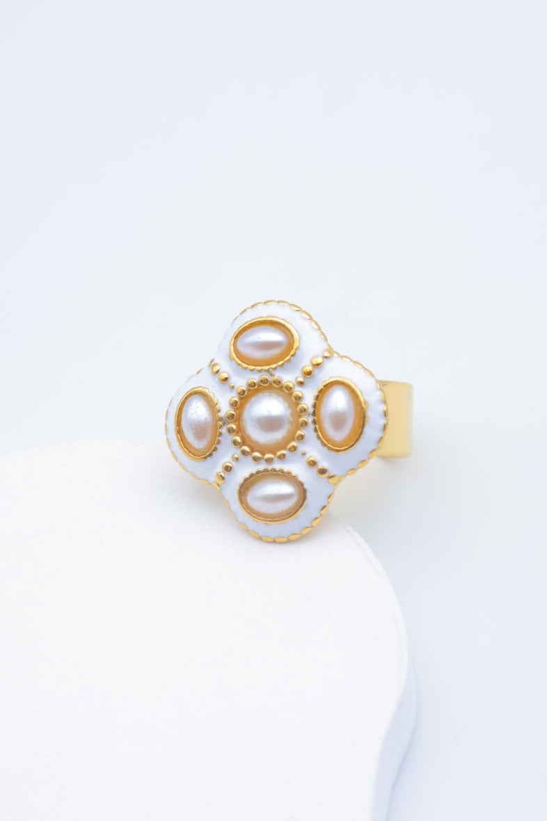 Bague en acier inoxydable ajustable - BLANC