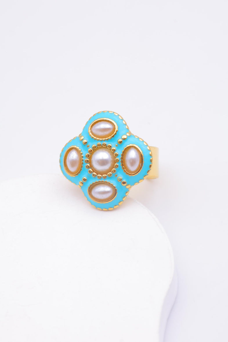 Bague en acier inoxydable ajustable - BLEU