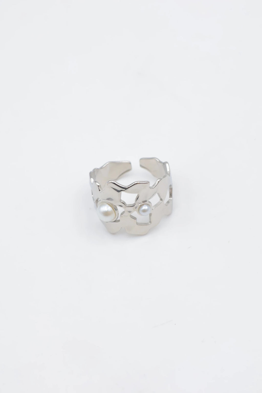 Bague en acier inoxydable ajustable - ARGENT