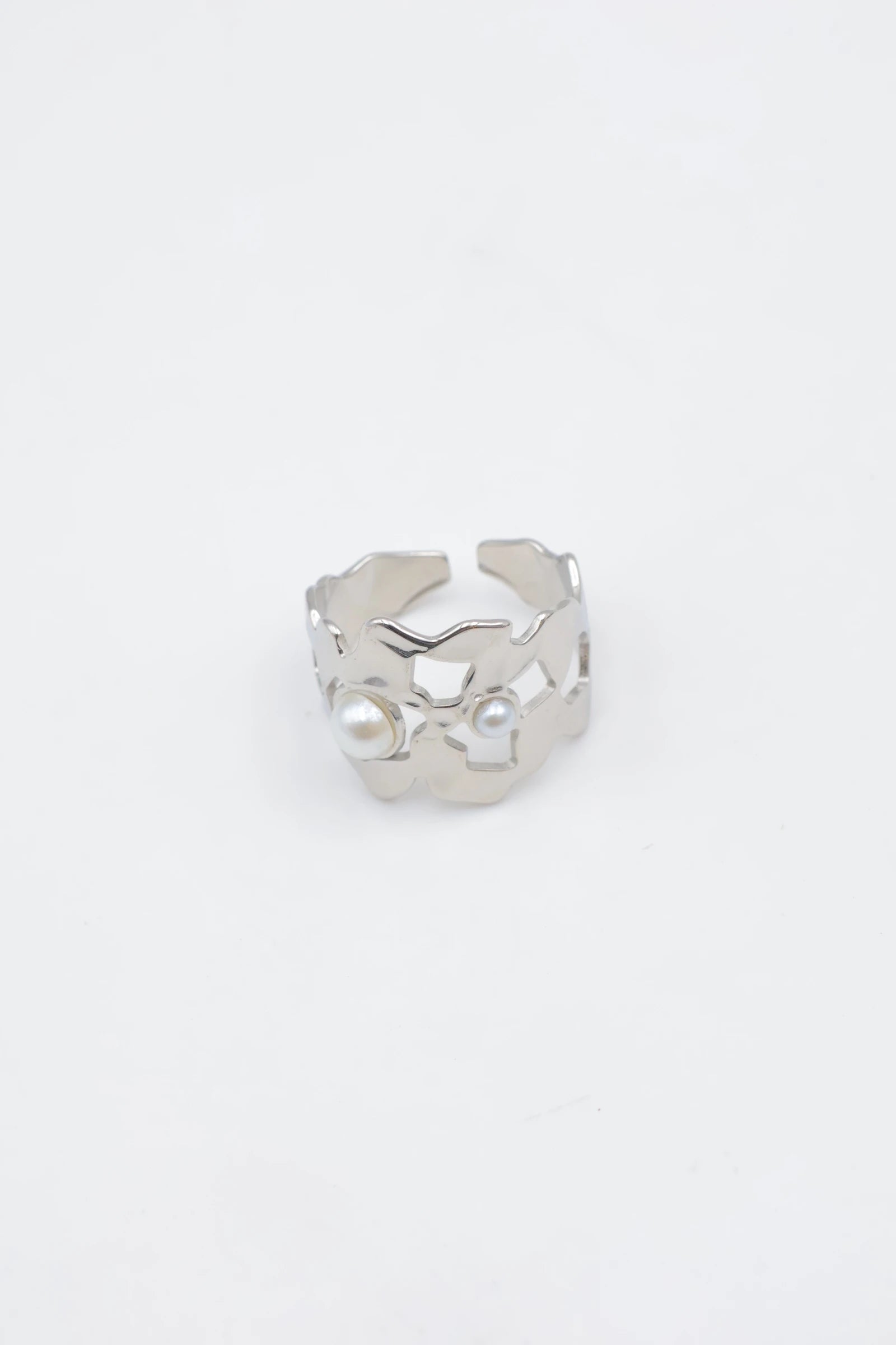 Bague en acier inoxydable ajustable - ARGENT