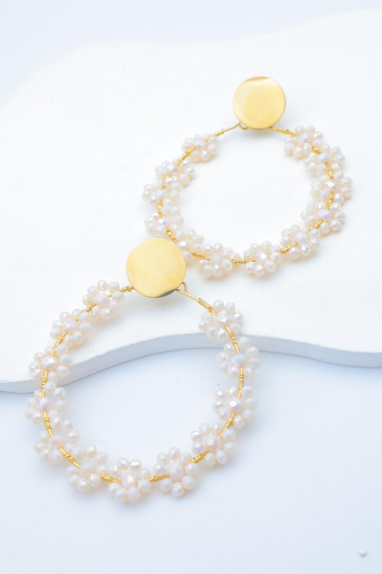 Boucles d'oreilles en acier inoxydable - BLANC
