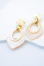 Boucles d'oreilles en acier inoxydable - BLANC